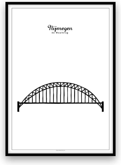 Nijmegen stadposter - Zwart-wit