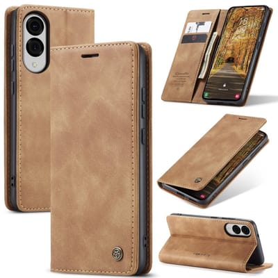 CaseMe Hoesje - Geschikt voor Samsung Galaxy S25 Edge Hoesje - CaseMe 013 Book Case - Bruin