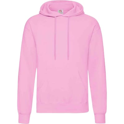 Fruit Of The Loom Unisex Volwassenen Klassiek Sweatshirt met capuchon (Lichtroze)