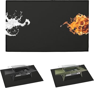 Vuurvaste Grillmat - Hittebestendige Onderlegger - Bescherming Terras - Water- en Oliebestendig - 80x50 cm - Zwart