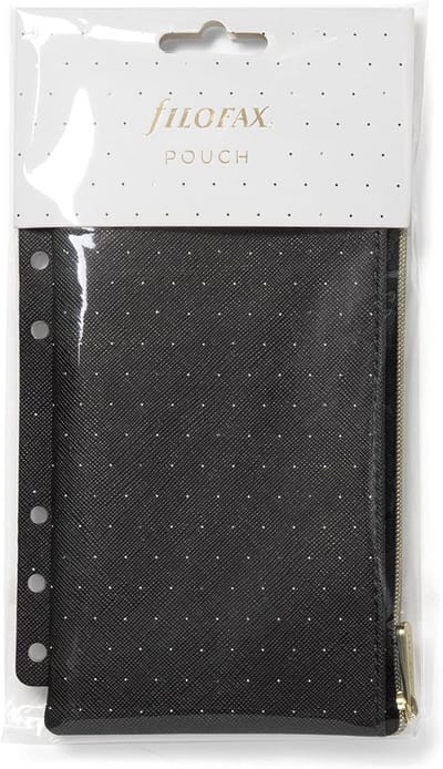 Zwart Etui met Rits voor A5 Organizer en Filofax - Pennenhouder 102x170mm