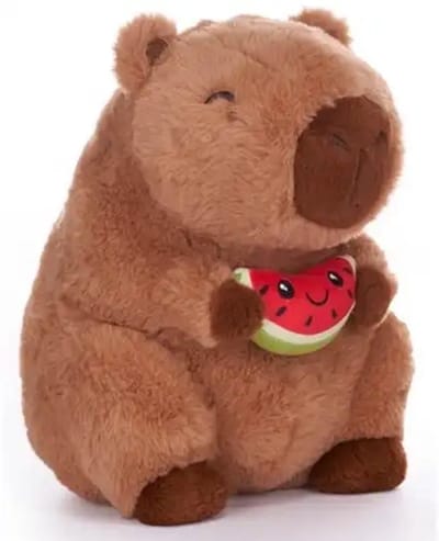 Capibara met Kleine Watermeloen Pluche Knuffel 26 cm