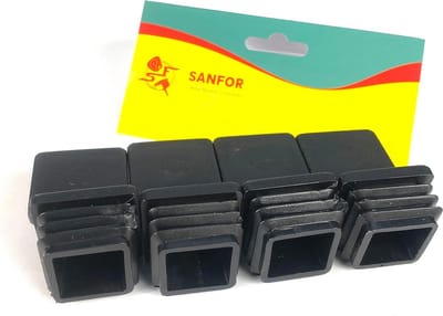 Vierkante Kap Bescherming voor Voeten en Buizen 25 x 25 mm - Antislip Steunen, Cilindrische Hoes - 8 Stuks