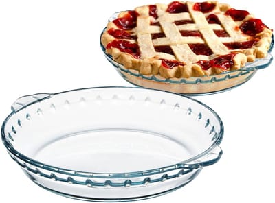 Glazen Taartvorm - Bakvorm met handvat - Kleine taarten bakken - Set van twee stuks - 7.5 inch diameter - Transparant