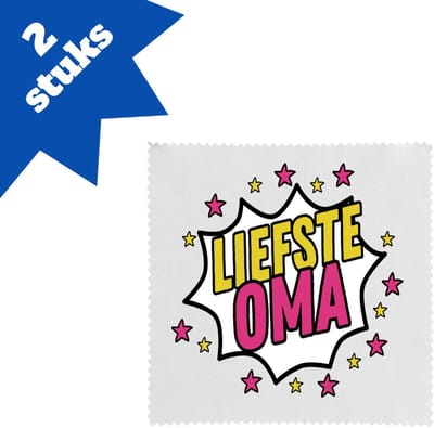 Akyol - liefste oma brillendoekjes - Oma - een oma die heel lief is - cadeautje voor oma - liefste ooit - verjaardagscadeau - kado - gift - geschenk - verrassing - 17,8 bij 17,8 cm - 2 stuks