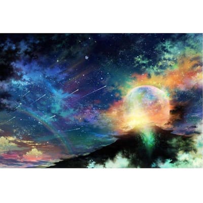 Peinture diamant Halloween ciel étoilé bricolage diamant cadeau broderie artisanat diamant mur art décoration 20X30CM black