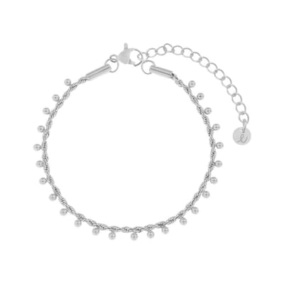 Essentialistics - Armband met veel balletjes - Volwassenen - Zilverkleur - Stainless steel (verkleurt niet) - Verlengkettinkje