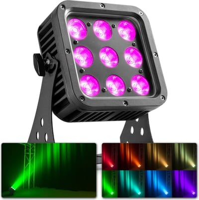 Floodlight - BeamZ StarColor72 LED floodlight voor o.a. de belichting van gebouwen - IP65 waterdicht - 9 x 8W LED's