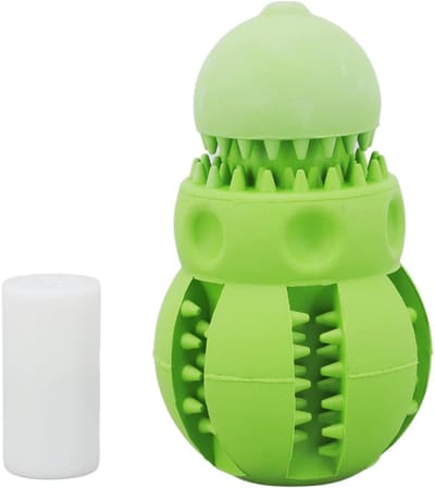 Hondensnack Dispenser - Interactief Speelgoed - Intelligentie Stimuleren - Verbeterde Mondgezondheid - 11 x 7 x 7 cm - Zwart