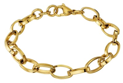 Traveller Armband - Dames - Edelstaal - Goudkleurig - Schakels - 21 cm - 181232