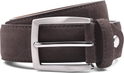 Suitable Riem Suede Bruin 308 - Maat 105 - Heren leren broekriem / broeksriem - Ceintuur - Riem formeel