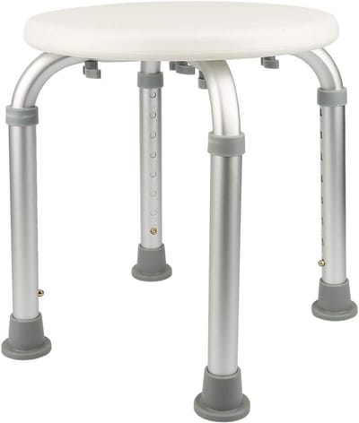 Douchestoel - Badkruk Hulpmiddel - Veilig Douchen - In Hoogte Verstelbaar - 32 x 32 x 54 cm - Wit
