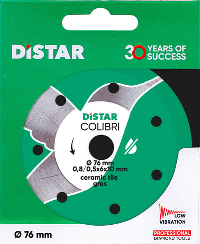 Diamantschijf Distar 76 mm x Asgat 10 mm Colibri