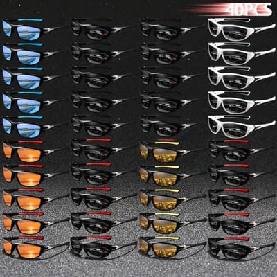 Dagelijks 40 Stuks Modieuze Sport Unisex Klassieke Retro Rijbrillen Geschikt voor Zowel MannenStijl als Vrouwen black