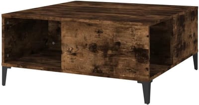 Salontafel - Koffietafel Bijzettafel - Woonkamer Inrichten - Glad Oppervlak - 80x80x365 cm - Gerookt Eiken