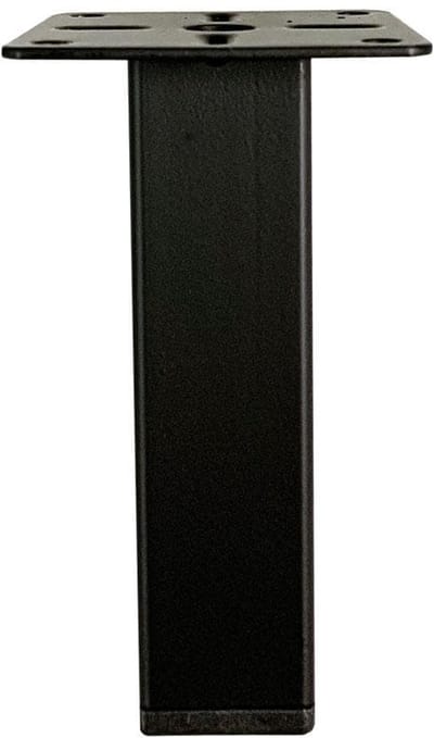 Stalen meubelpoot zwart vierkant 2,5 bij 2,5 cm en hoogte 10 cm (2,5 x 2,5 cm) - Set van 4 stuks
