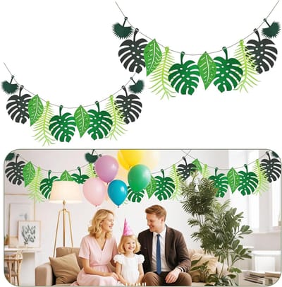 Dailygoods - 2 Stuks Tropische Palmbladeren Feestslinger - Decoratie voor Jungle-feest