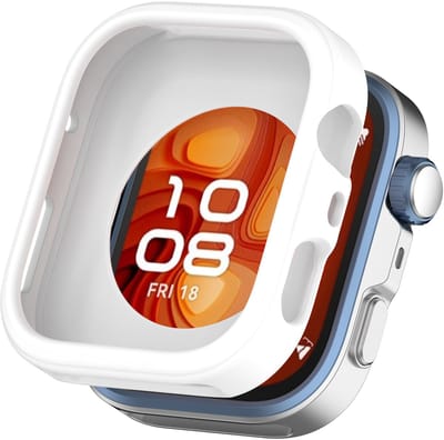 Stravo TPU Beschermhoesje – Geschikt voor Huawei Watch Fit 4 Pro / Fit 5 Pro – Flexibele Beschermcase – Schokbestendige Bumper – Wit