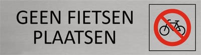 CombiCraft Aluminium deurbordje Hier geen fietsen plaatsen 165x45mm - per stuk