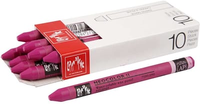 CARAN D’ACHE Neocolor II, L: 10 cm, dikte 8,5 mm, crimson (090), 10 stuk