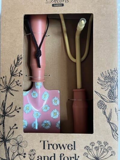 Decoris Tuin Schep en Hark Degelijk Kamerplanten - Tuingereedschapset - cadeau -Tuinieren trowel and fork gift set - Roze - flower