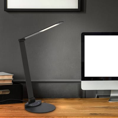 BRILONER - LED tafellamp verstelbaar draaibaar bureaulamp touch kleurtemperatuur instelbaar dimbaar 6W zwart