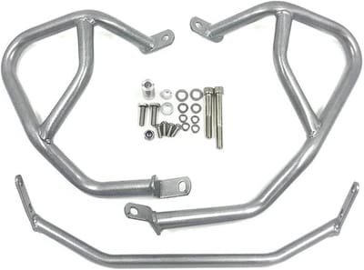Motor Valbeugel Set - Frame Bescherming - Motor Beschermen - Robuuste Staalconstructie - Complete Set - Zilver