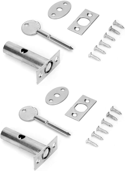 Set van 2 Versteekte Mortise Slot Sleutels van RVS met Schroeven voor Branddeuren, Kantoor, Thuis en Winkel
