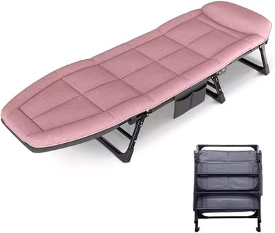 Opklapbed 1 Persoon - Gastbed Campingbed - Extra Slaapplaats - Verstelbare Rugleuning - 180x60x35cm - One Color