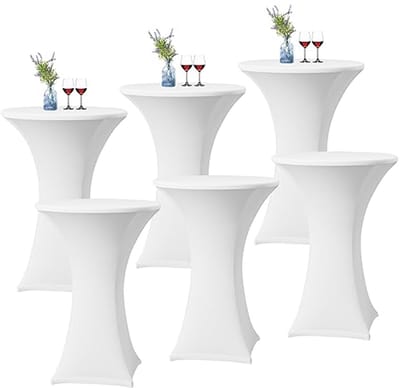 Set van 6 stretch Statafelhoezen voor bistrotafels | Ø60-65 cm | Perfect voor bruiloften & feesten
