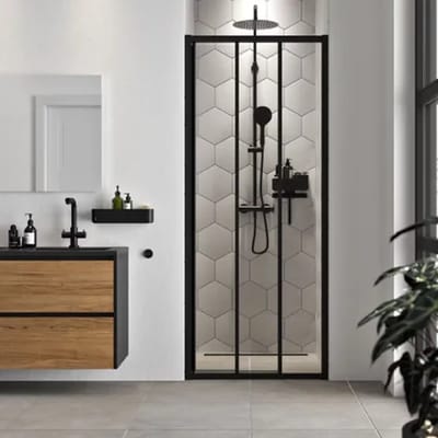 Sealskin Doucheschuifdeur Hooked - 80x200cm - 6mm Helder Veiligheidsglas - Mat Zwart