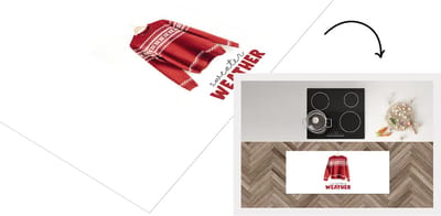Keukenloper - Loper keuken - Kersttrui - Rood - Winter - 120x50 cm - Keukenloper vinyl
