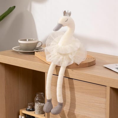 Baby Witroze Kleur Rok Zwaan Schattig Cartoon Prinses Jurk Knuffel Zwaan Zacht Kussen Kroon Zwaan Dier Cadeau Voor Meisjes