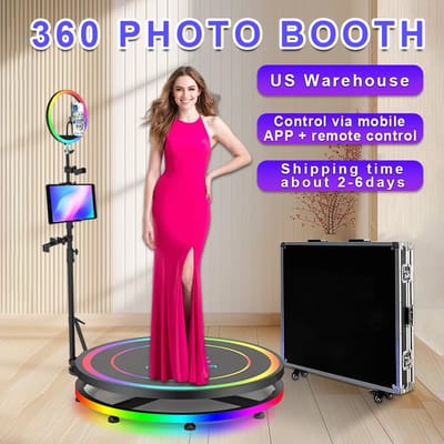 360 Fotohokje Draaibare Machine RGB Ringlicht Aanpasbaar voor Bruiloft Feest Evenement Automatische Fotostudio Kit
