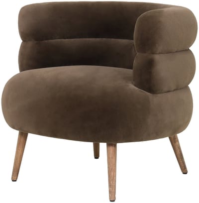 PTMD Nelly Dark Brown Fabric Fur Fauteuil