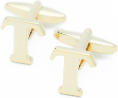 Manchetknopen - Letters Initialen Letter T Goudkleurig
