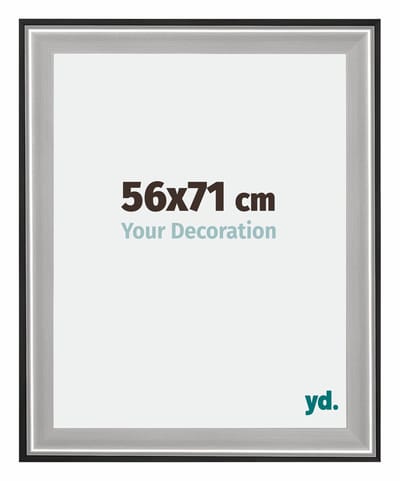 Your Decoration - Fotolijst 56x71 cm - Hout - Zwart Zilver Gepolijst - Birmingham