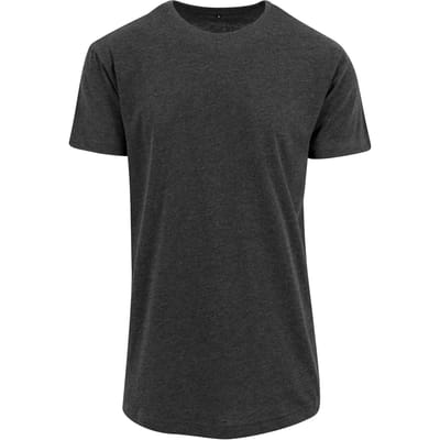 Build Your Brand - Shaped Long T-Shirt - Charcoal (Heather) maat L