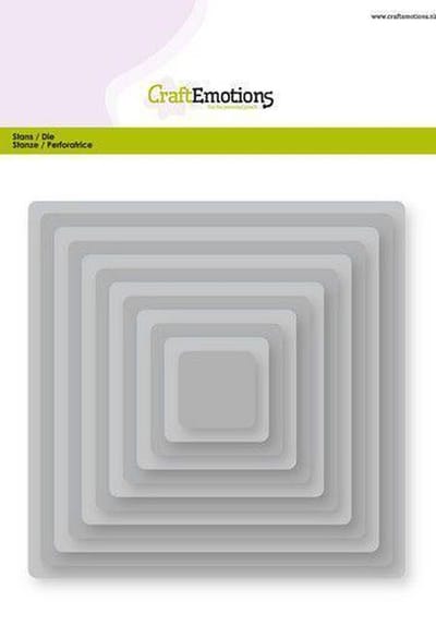 Craft Emotions stansmal - 115633/0912 big nesting die - vierkanten, afgeronde hoeken