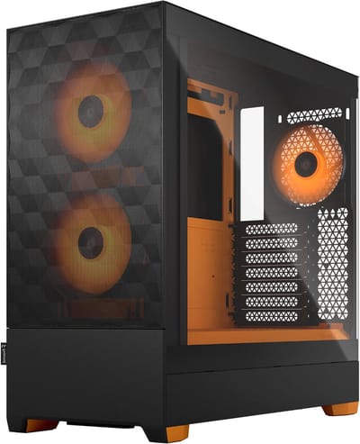 Computer Behuizing - Mid Tower - Componenten Beschermen - Gehard Glas Paneel - ATX mATX Mini ITX - Oranje
