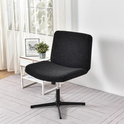 Waterdichte Stretch Jacquard Bureaustoelhoes Elastische Kap voor Draaistoel met Middelhoge Rugleuning en Brede Zitting Computerstoelhoes Thuis white