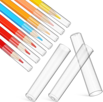 Set van 10 Duurzame Heldere Plastic Potlood Caps - Beschermers en Verlengstukken voor Studenten, Ideaal voor School en Kantoor Gebruik