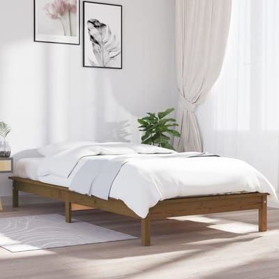 vidaXL - Bedframe - massief - grenenhout - honingbruin - 90x190 - cm