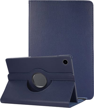 Hoesje - Geschikt voor Samsung Galaxy Tab A11 Plus - 360 Graden Draaibare Hard Cover Case - Tablet Hoes Draaibaar - Donkerblauw