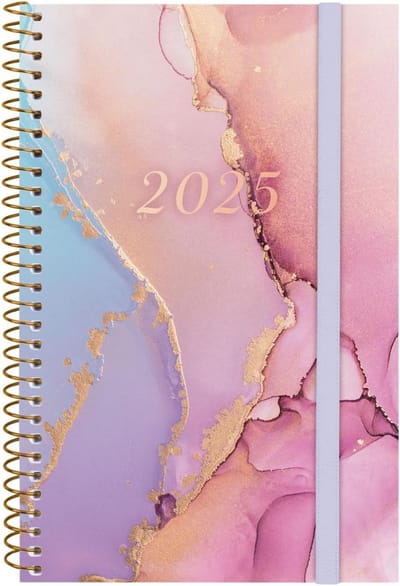 Agenda Spiral Kalender - Weekoverzicht Planner - Persoonlijke Organisatie - Horizontaal Weekoverzicht - 117x181 mm - Goud