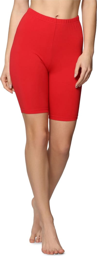Bellivalini BLV-BLV50-157-LE Dames Leggings - Sport - Vrijetijdsbroek - Kort - Katoen - Sporbroek - Yogabroek - Rood - XL