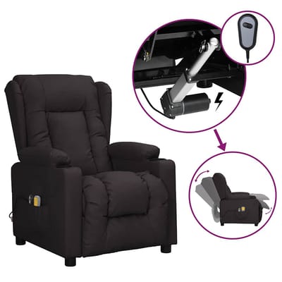 vidaXL - Massagestoel - elektrisch - kunstleer - zwart