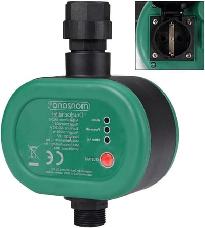 Drukschakelaar Pomp - Automatische Pompbesturing - Waterdruk Regelen - Instelbare Startdruk - 10 bar - Groen