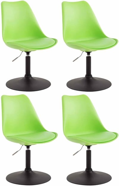 CLP Maverick Set van 4 Eetkamerstoelen - Kunststof groen zwart