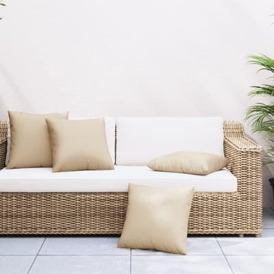 Sofakussens Set - Buiten Kussens - Buiten Meubilair - Weerbestendig Polyester - 60x60 cm - Beige